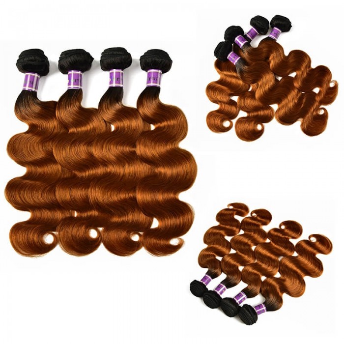 Incolorwig #TB30 Color Brazilian Virgin Hair Body Wave 4 Bundles Deals Human Hair Weave