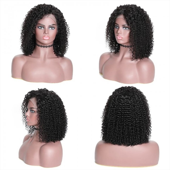 Incolorwig Best Quality Jerry Curly 13*4 Lace Frontal Wigs Natural Color Cut Bob Wigs Online Sale