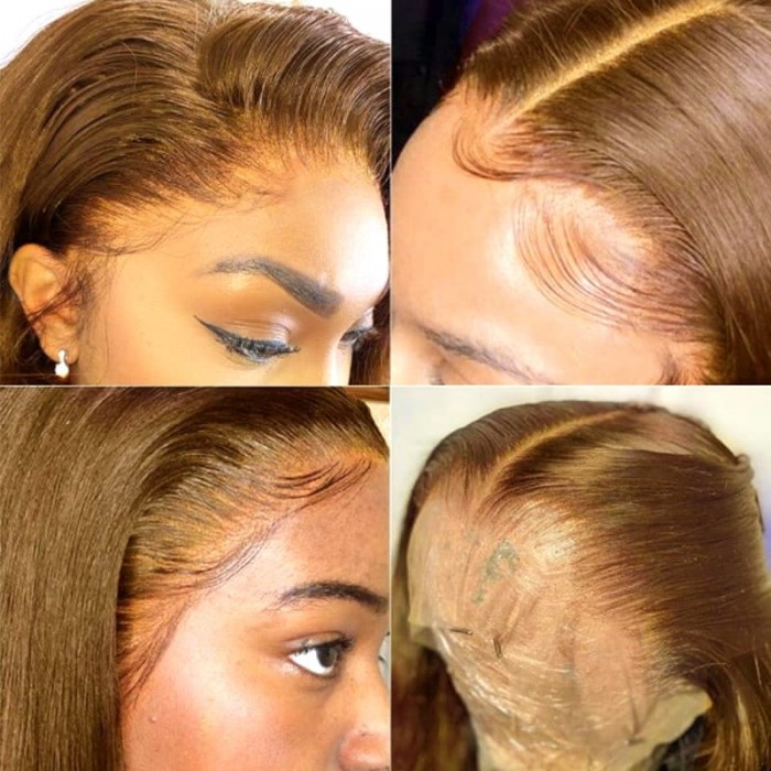 Incolorwig #8 Straight Hair Middle Part Lace Wigs Human Hair 150% Density Lace Part Wig