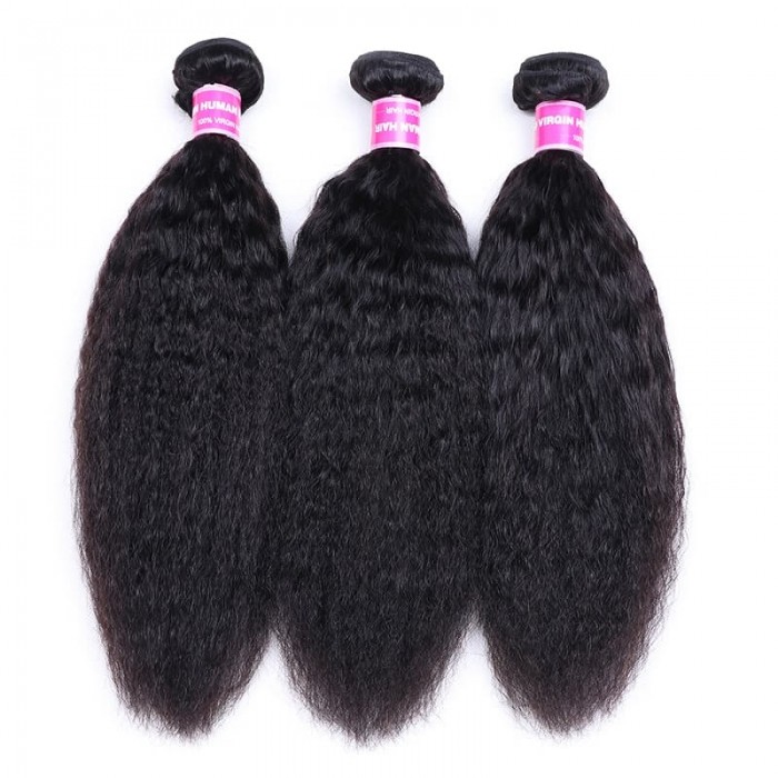 Incolorwig Kinky Straight Hair Bundles 3 Bundles 8-26 Inch 100% Human Hair Extensions Fast Shipping