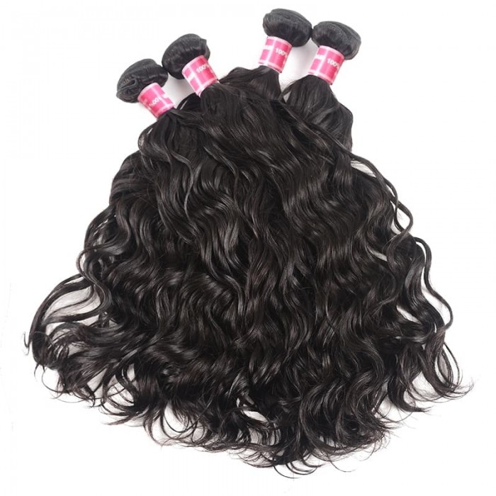 Incolorwig Hot Sale Human Hair Natural Wave 4 Bundles Virgin Remy Hair Natural Color