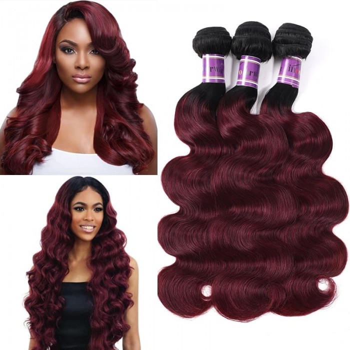 Incolorwig Quality Human Hair Weave 3 Bundles Peruvian Human Hair TB99J Body Wave Hair