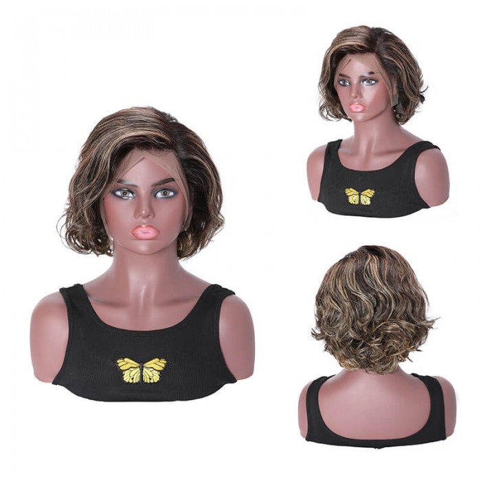 Incolorwig TP1B/27# Color Wigs 150% Density BOB Body Wave Wigs 13*4 Lace Front Wigs