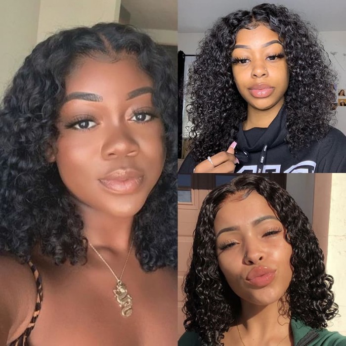 Incolorwig Best Quality Jerry Curly 13*4 Lace Frontal Wigs Natural Color Cut Bob Wigs Online Sale