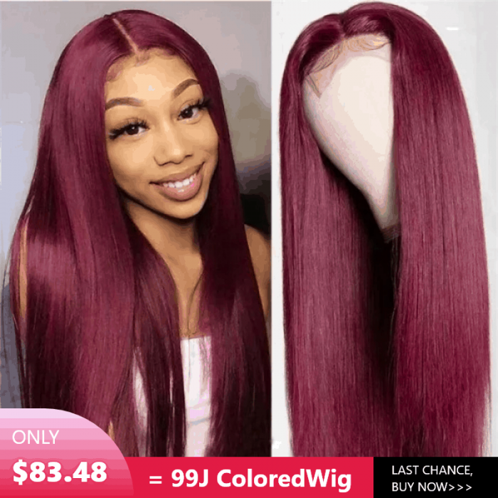 Incolorwig Flash Sale 99J Lace Part Wigs Long Straight Best Human Hair Wigs