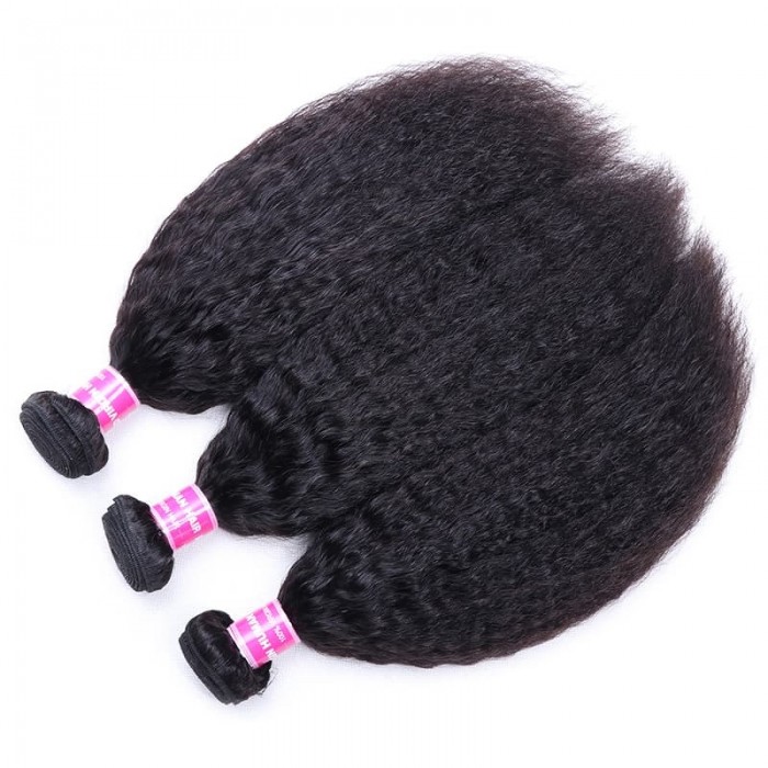 Incolorwig Kinky Straight Hair Bundles 3 Bundles 8-26 Inch 100% Human Hair Extensions Fast Shipping