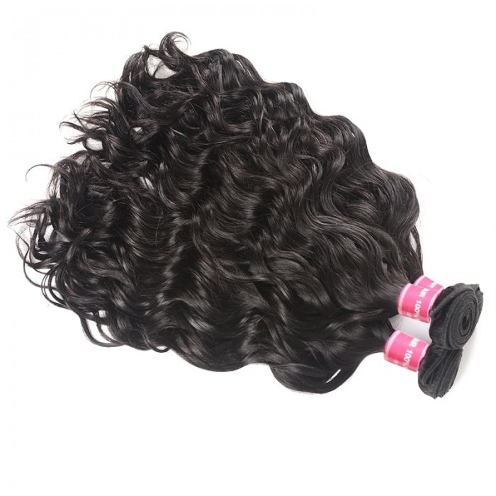 Incolorwig Brazilian Virgin Hair Natural Wave 3 Bundles Human Hair Extensions Natural Color