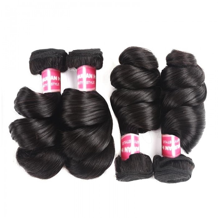 Incolorwig Best Virgin Human Hair Remy Brazilian Virgin Hair Loose Wave 4 Bundle Deals