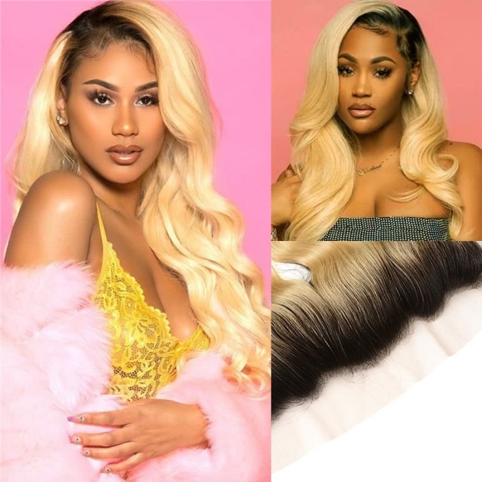 Incolorwig Peruvian Virgin Hair 3 Bundles With 13*4 Free Part Lace Frontal #T1B613 Body Wave Hair Combination