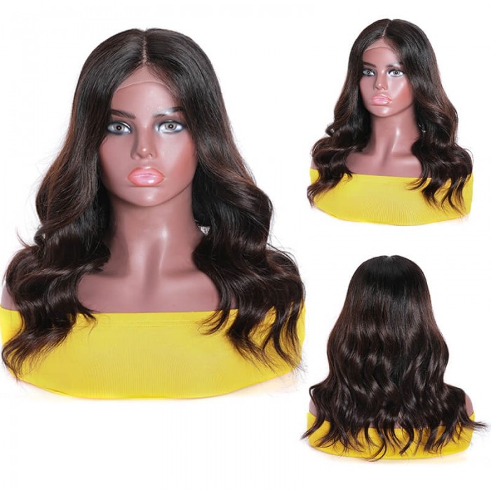 Incolorwig #T1B/4 Color Wigs 150% Density BOB Natural Wave Wigs Hairline Lace Part Wig