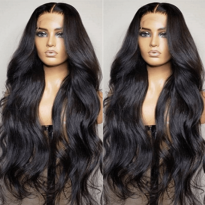 Incolorwig 5x5 HD Lace CLosure Wig Human Hair Body Wave Natural Black Lace Closure Wig
