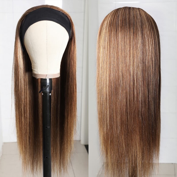 Incolorwig Popular Highlight Headband Wigs Straight Hair 100% Virgin Human Hair Wigs TL412 Straight Hair Wigs