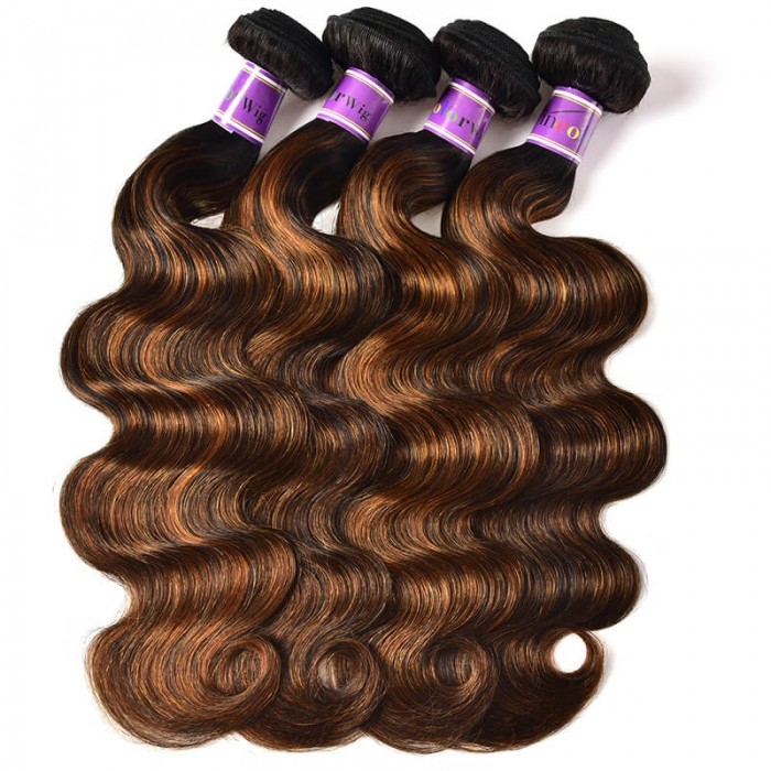 Incolorwig Virgin 4 Bundles Deals Brazilian Hair Weave #FB30 Body Wave Hair 