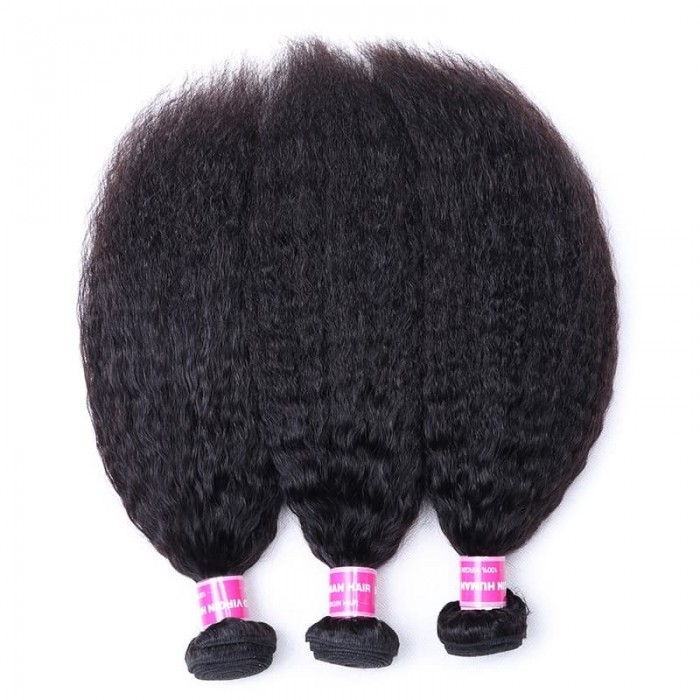 Incolorwig Kinky Straight Hair Bundles 3 Bundles 8-26 Inch 100% Human Hair Extensions Fast Shipping