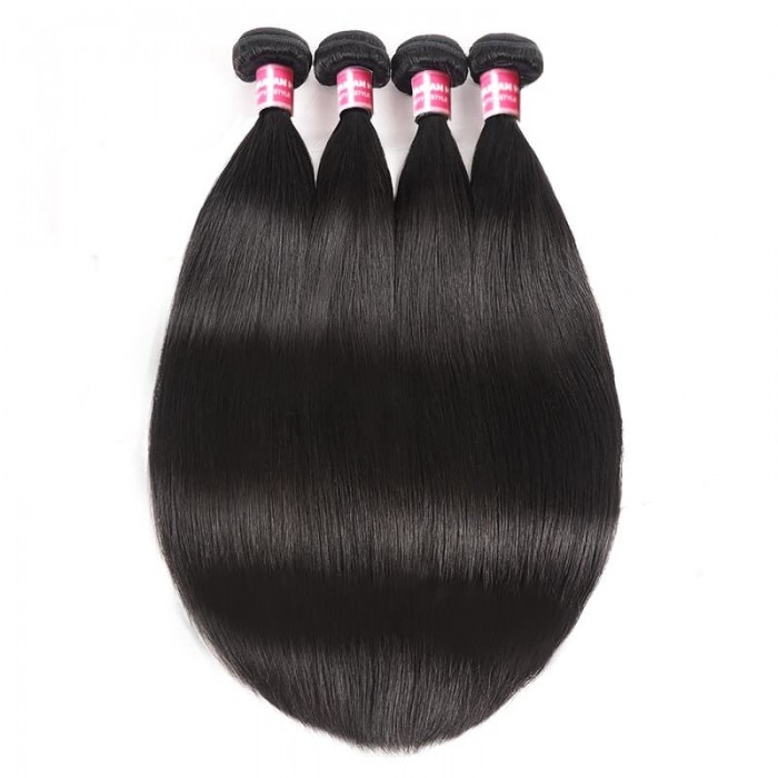 Incolorwig 100% Virgin Human Hair Weave Soft Brazilian Straight Hair 4 Bundles Affordable Price