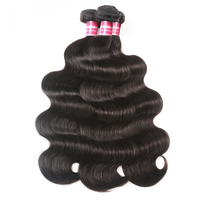 Incolorwig Brazilian Body Wave Hair 3 Bundles Natural Color Brazilian Virgin Hair Extensions