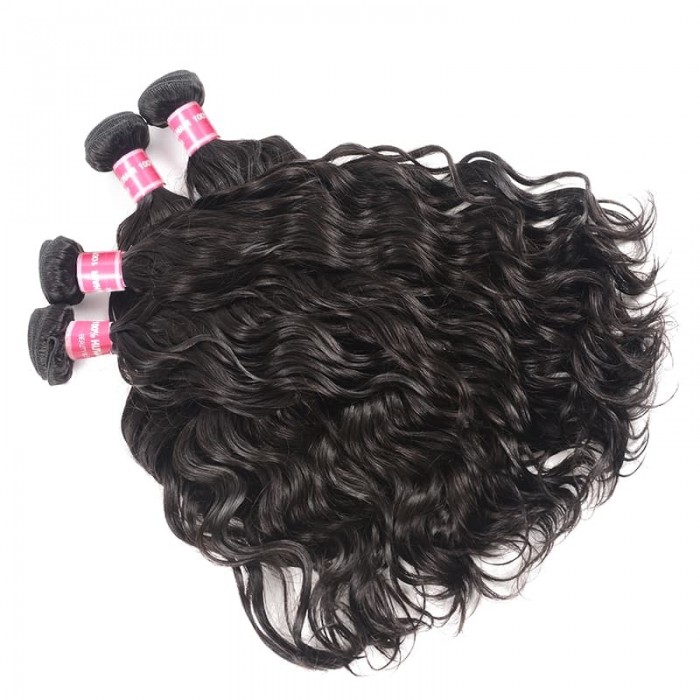 Incolorwig Hot Sale Human Hair Natural Wave 4 Bundles Virgin Remy Hair Natural Color
