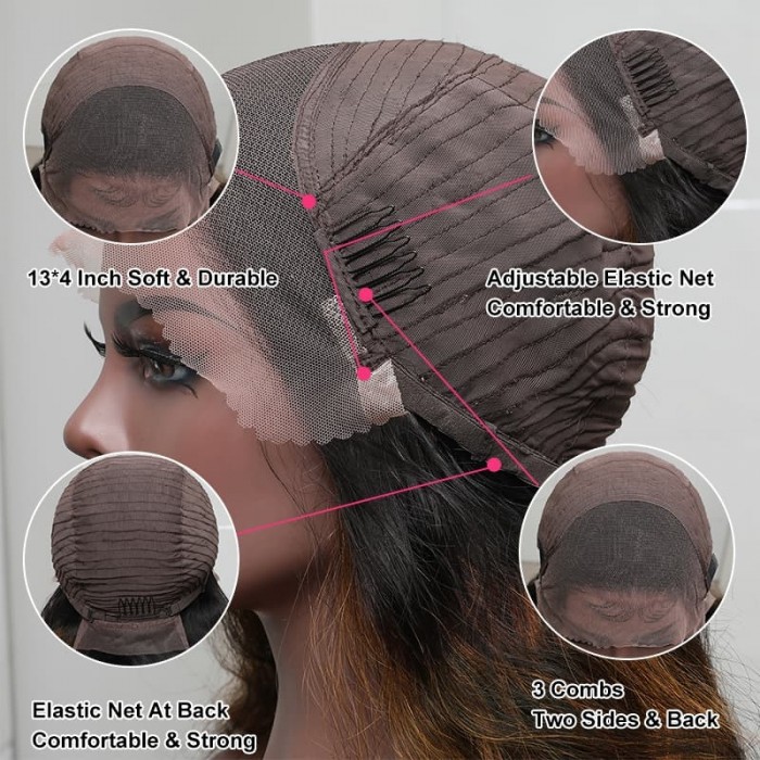 Incolorwig Brown Color Body Wave 13*4 Lace Front Wigs 150% Density FB30 Highlight Wigs