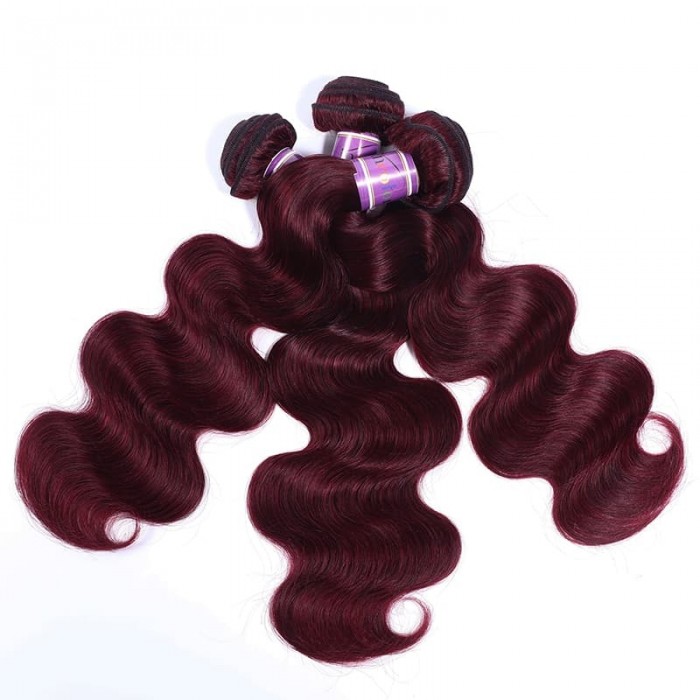 Incolorwig #99J Human Hair Weave Body Wave Brazilian Human Hair 3 Bundles Deals