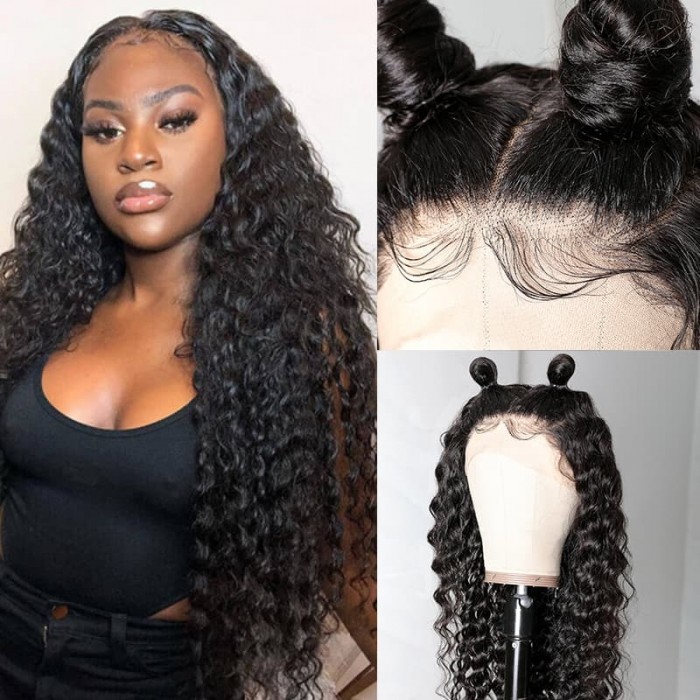 Incolorwig 13x4 Lace Front Human Hair Wig Deep Wave 150% Density Wigs With Baby Hair Online Sale