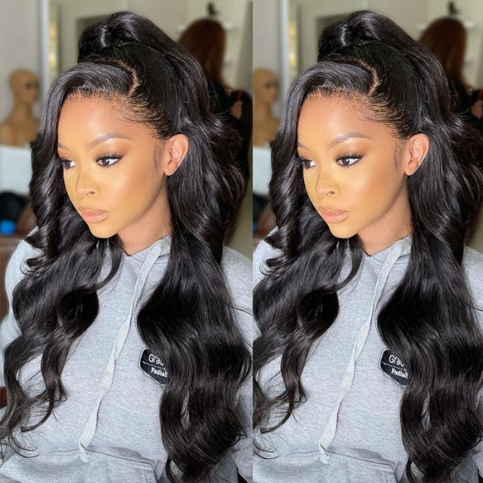 Incolorwig Soft And Bouncy Body Wave Human Hair Weave 4 Bundles With 4x4 Lace Closure