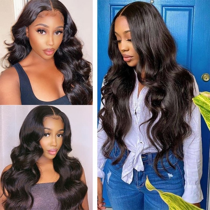Incolorwig Brazilian Body Wave 13×4 Lace Frontal Closure With 3 Bundles Body Wave Hair