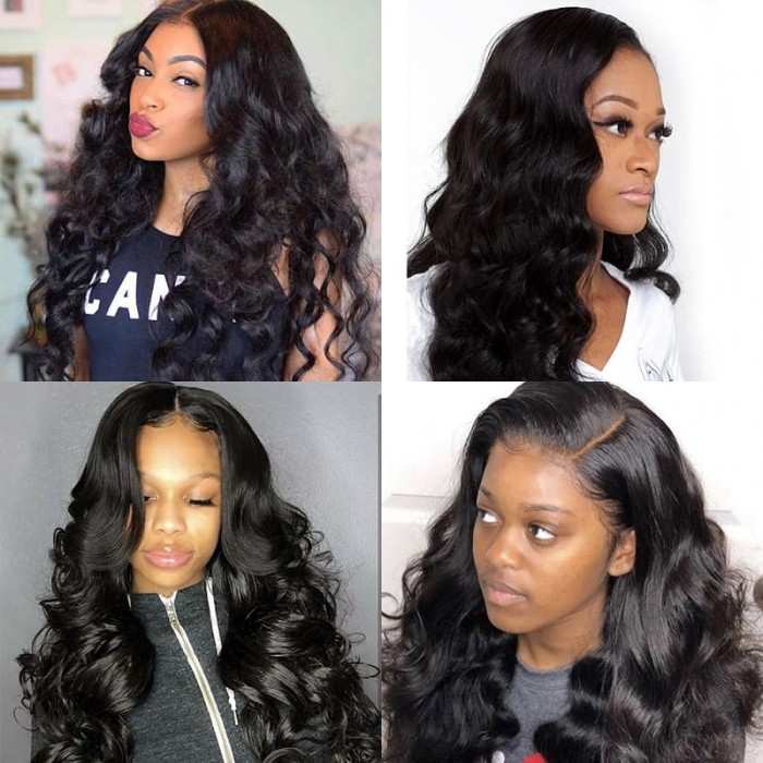Incolorwig Brazilian Loose Wave Bundles 3 Pcs Loose Natural Black Human Hair Bundles
