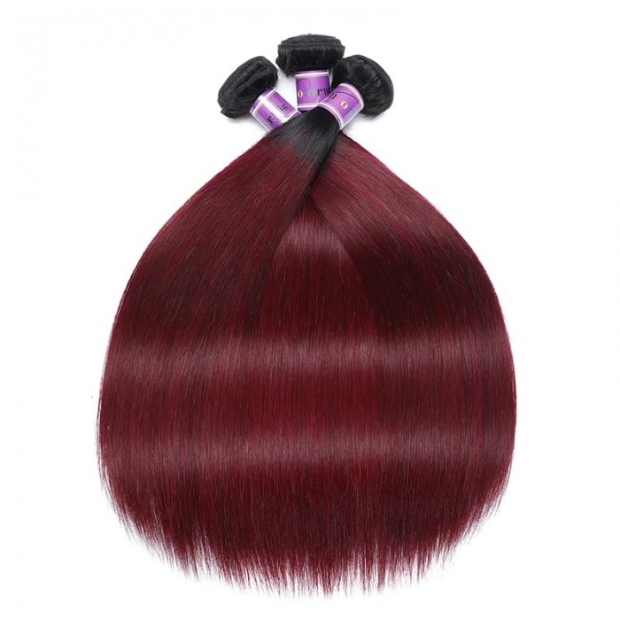 Incolorwig Virgin Brazilian 3 Bundles Human Hair New Pre-Colored  #TB99J Straight Remy Human Hair Weave