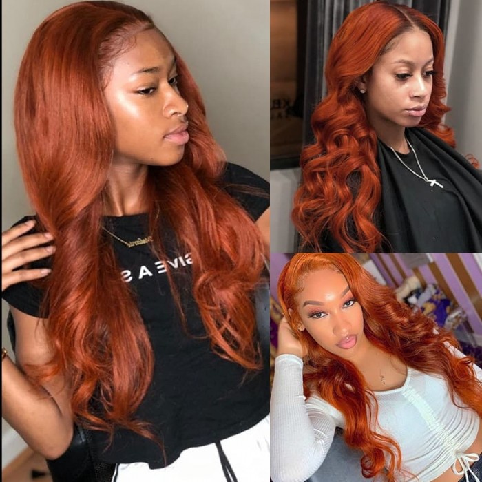Incolorwig 350 Ginger Weave Body Wave Peruvian Human Hair Weave 3