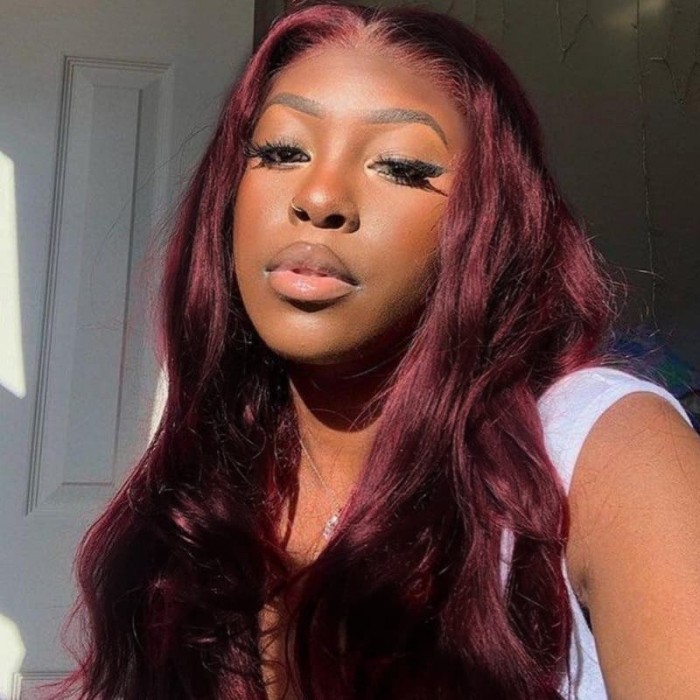 Incolorwig Virgin Brazillian 4 Bundles Human Hair Weave #99J Color Body Wave Hair 