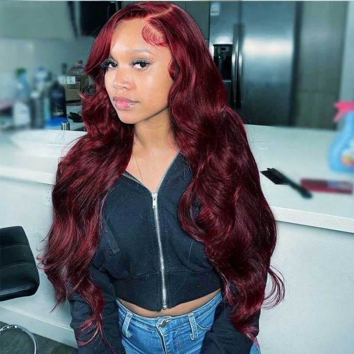 Incolorwig #99J Human Hair Weave Body Wave Brazilian Human Hair 3 Bundles Deals