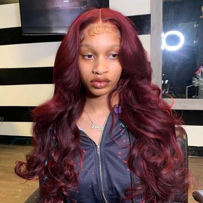 Incolorwig Virgin Brazillian 4 Bundles Human Hair Weave #99J Color Body Wave Hair 