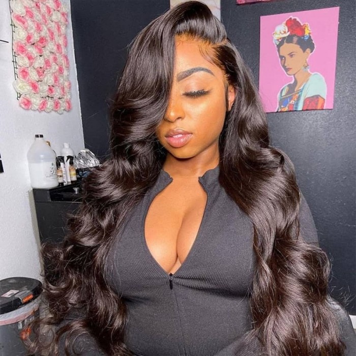Incolorwig Soft And Bouncy Body Wave Human Hair Weave 4 Bundles With 4x4 Lace Closure