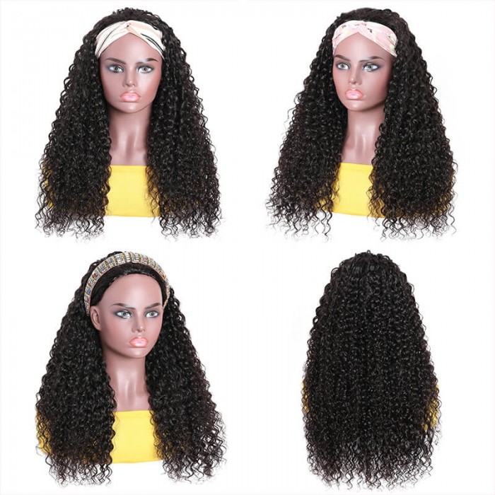 Incolorwig Jerry Curly Half Wigs Natural Color Glueless Wigs Best 3/4 Half Wigs 150% Density