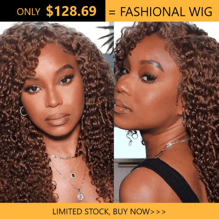 Incolorwig 20 Inch Chocolate Brown Jerry Curly Human Hair Wigs Dark Brown Lace Part Wig 5 Lots Only