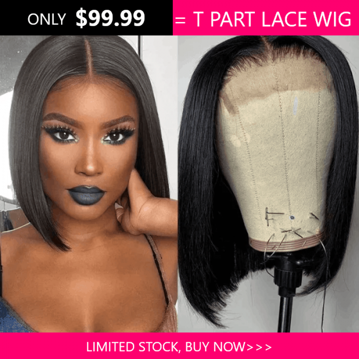 Incolorwig Friday Flash Sale 5 Lots Only Fashion Short Cut Bob Wig Natural Black 13x5x0.5 T Part Wigs 12 Inch