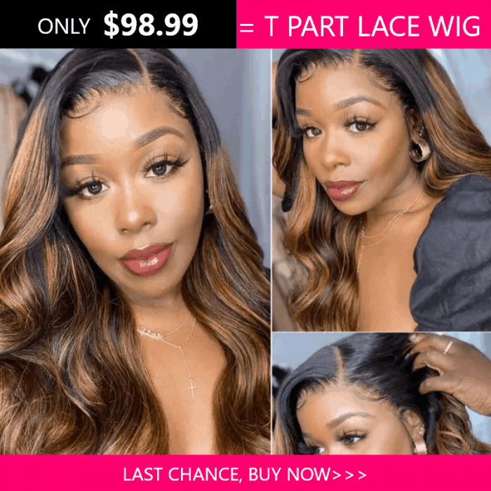 Incolorwig Flash Sale Body Wave 5 Lots Only 13*5*0.5 Lace T Part Wig #FB30 Highlight Color 14 Inch