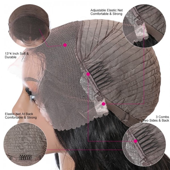 Incolorwig Loose Wave Long Wig Natural Black 13x4 Lace Front Wig Pre Plucked With Baby Hair For Women