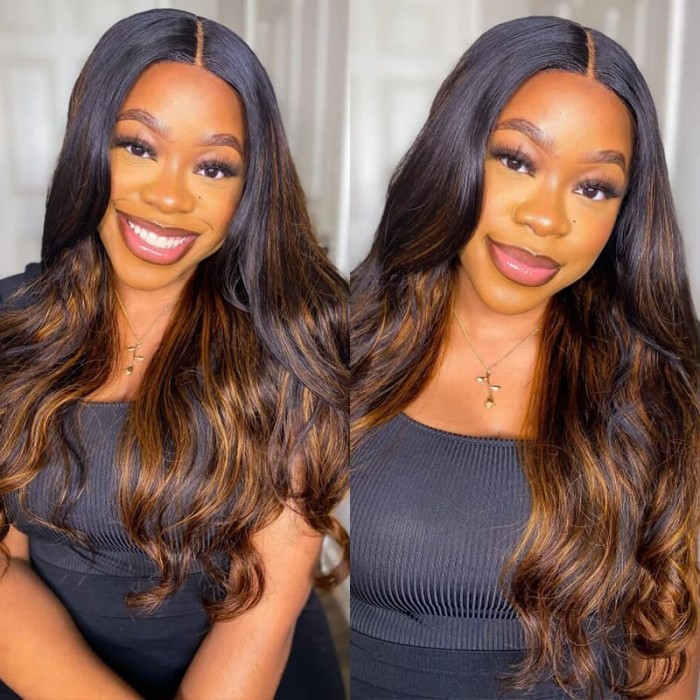 Incolorwig Ombre Color #FB30 Highlight Blonde Straight Human Hair Wig T Part Wigs For Sale