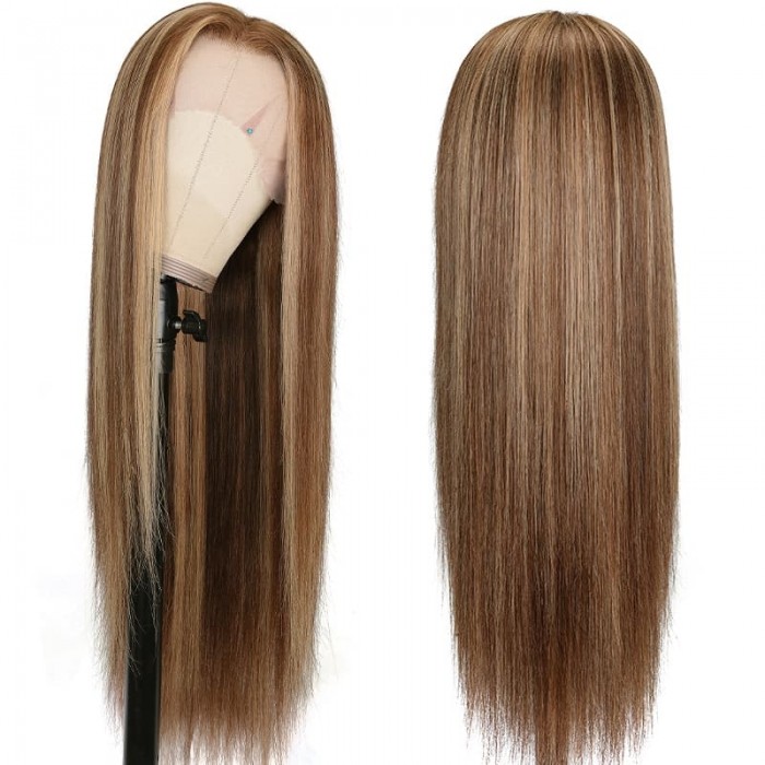 Incolorwig #TL412 Highlight Straight Human Hair Wigs 13x5x0.5 T Part Wig Best 13x4 Lace Front Wig Honey Blonde Wigs