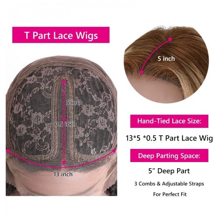 Incolorwig #TL412 Highlight Straight Human Hair Wigs 13x5x0.5 T Part Wig Best 13x4 Lace Front Wig Honey Blonde Wigs