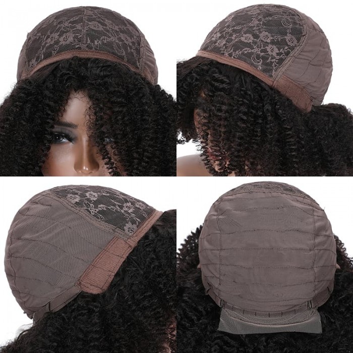 Incolorwig Short Curly Afro Wigs Glueless Human Hair Wigs 200% Density Remy Hair African American Wigs