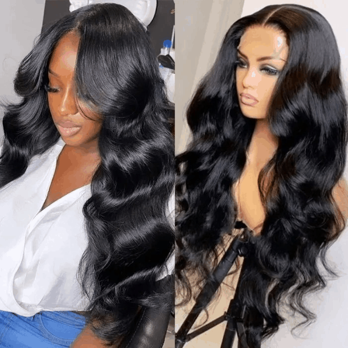 Incolorwig 5x5 HD Lace CLosure Wig Human Hair Body Wave Natural Black Lace Closure Wig