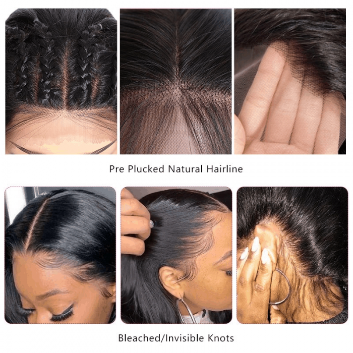 Incolorwig 5x5 HD Lace CLosure Wig Human Hair Body Wave Natural Black Lace Closure Wig