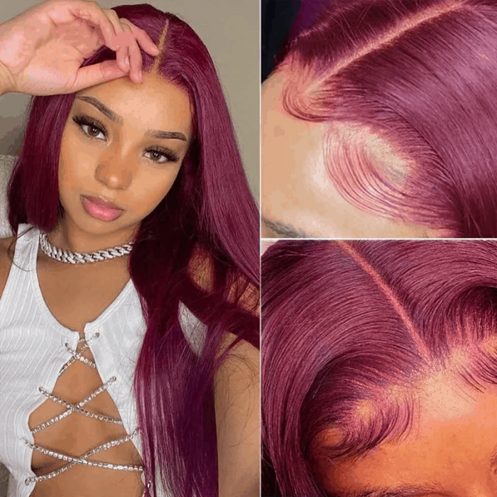 Incolorwig 99J Lace Part Wigs Straight 18 Inch Only 3 Lots Flash Sale On Super Brand Day