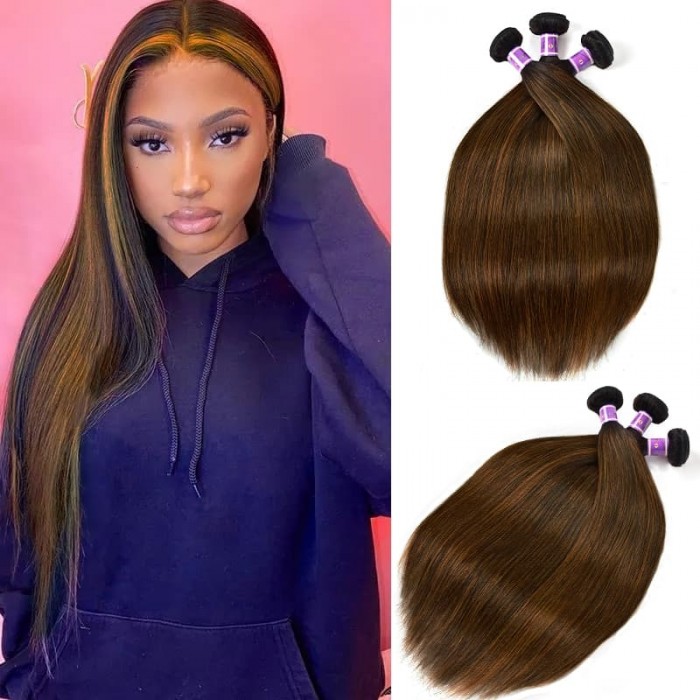 Incolorwig Virgin Brazilian Human Hair Weave 3 Bundles Novle Color #FB30 Straight Human Hair    