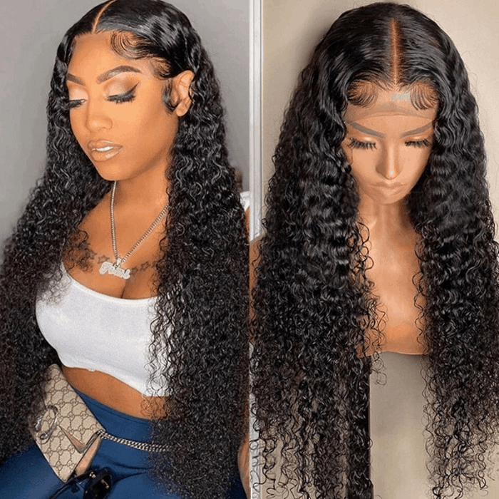 Incolorwig Brazilian Jerry Curly 13*4 Lace Frontal Wigs With Pre Plucked Natural Hairline