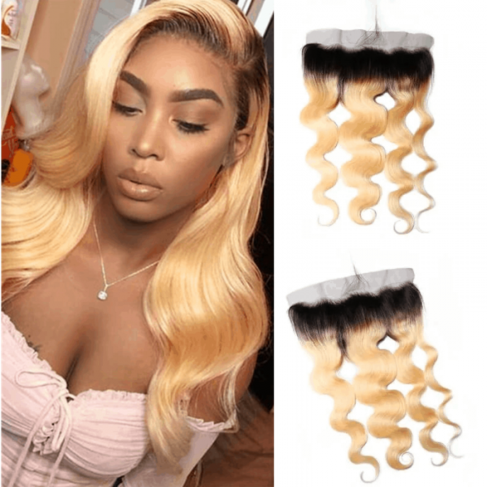 Incolorwig New Arrival #T1B613 Blonde Body Wave Texture 13*4 Free Part Frontal 