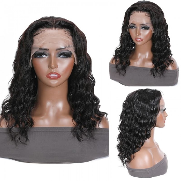 Incolorwig Natural Hairline Deep Wave 13x5 T Part Bob Wig Deep Curly Virgin Human Hair Glueless Lace Wig