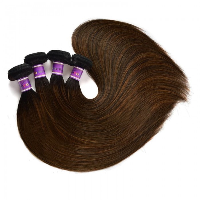 Incolorwig 4 Bundles Brazilian Human Hair Cool Color # FB30 Straight Hair Weave